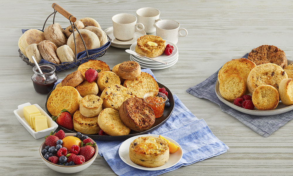 Pastry and breads of various sizes and shapes